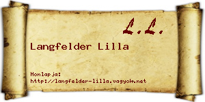 Langfelder Lilla névjegykártya